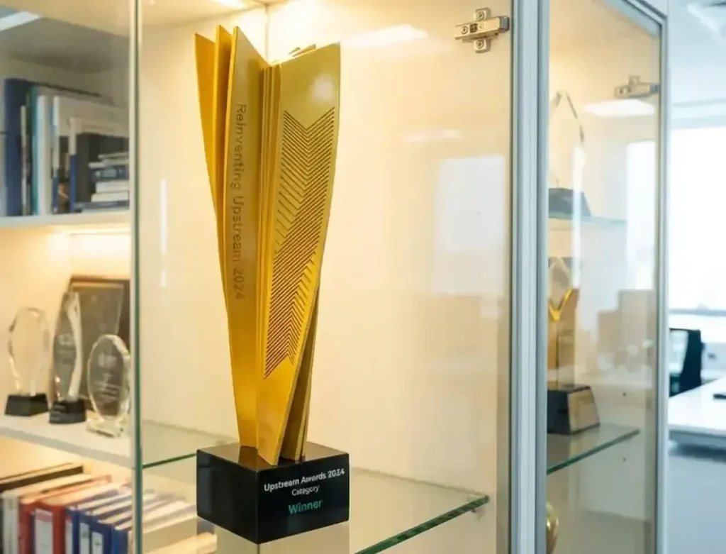 Upstream 3d Print Trophy trophy 3d print upstream is custom made for client. We can do any geometrical shape trophy with our skilled designer.