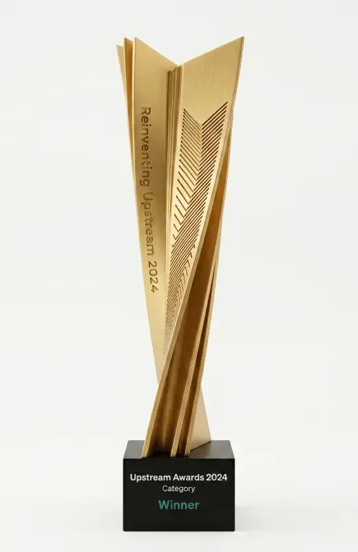trophy 3d print upstream with a geometrical upward spiral to form a pair of wings. If you have custom trophy and plaque design, share with us.