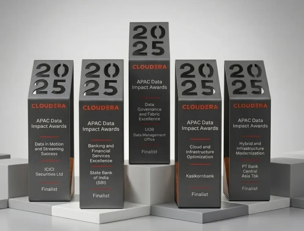 cloudera metal frame trophy for year 2025. The metal frame trophy is considered premium and we add wood element in the center.