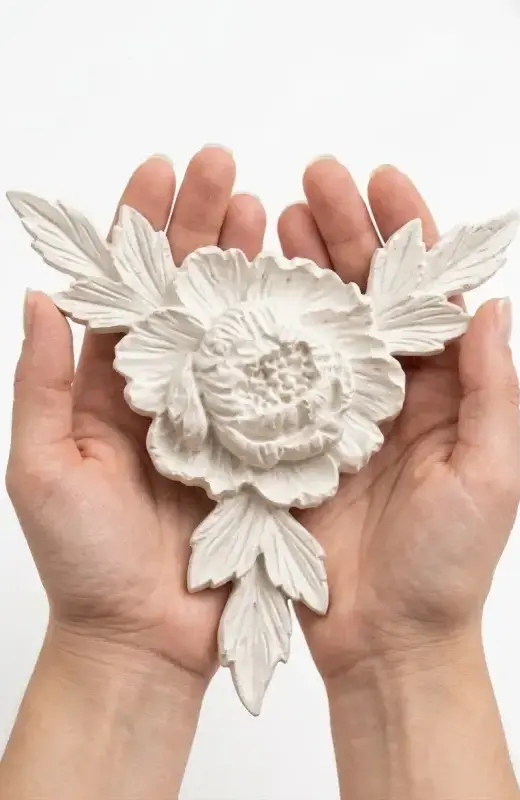 3d print peony onlay 05 in hand. We use fdm to print and a special technique for post finishing to hide the print lines. It is lightweight and easy to install