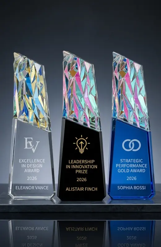 luminar crystal trophy can also comes in polygon shape trophy.