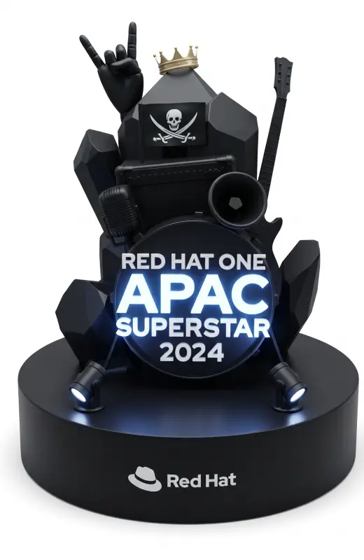 redhat 3d print giant trophy comes with a led spotlight on the base so that it looks like a stage. You can manually turn on and off giving a different feel for trophy.