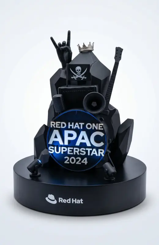redhat 3d print giant trophy photoshoot. We can make custom design and deliver to Singapore, Indonesia and Malaysia.