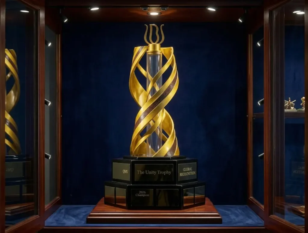 ubs challenge 3d print trophy in display. This challenge trophy can be use for many years.