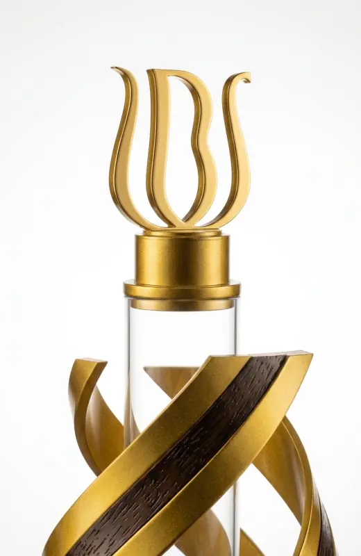 ubs challenge 3d print trophy with logo on top. The middle is acrylic tube and all the structure is rigid.