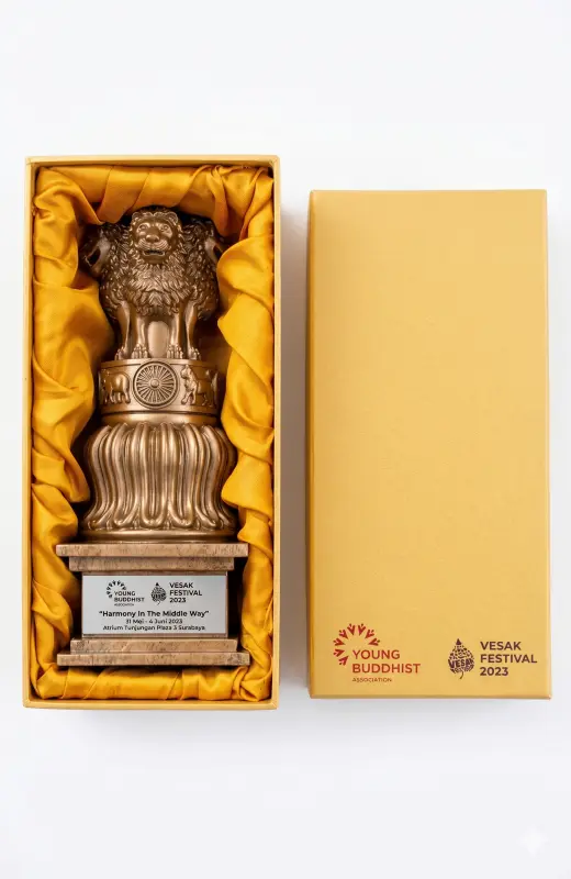 Young Buddhist Association 3D Print Ashoka Sculpture young buddhist association 3d print ashoka sculpture comes in a nice packaging as giveaway to donor.