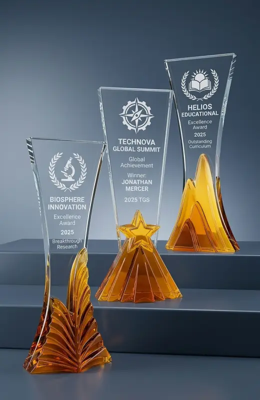 zenith flare crystal trophy shows some pattern in yellow gold colour.