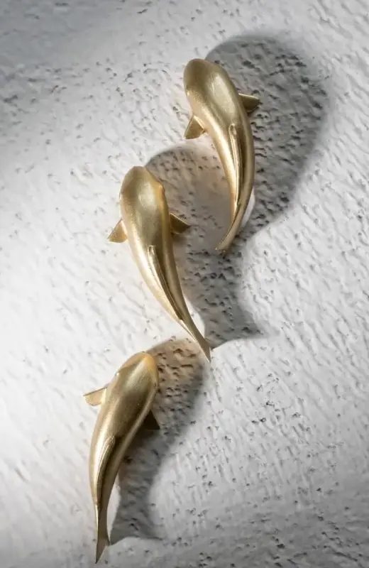 koi fish wall decor 3d print in gold finishing. We can do from 15cm to 45cm.