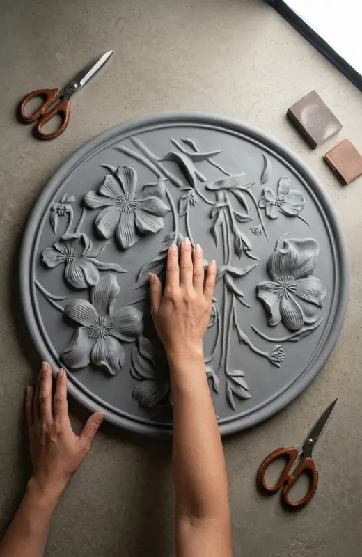 3d print flora wall decor before final white painting. we meticulously sand and finish until the surface is perfectly smooth.