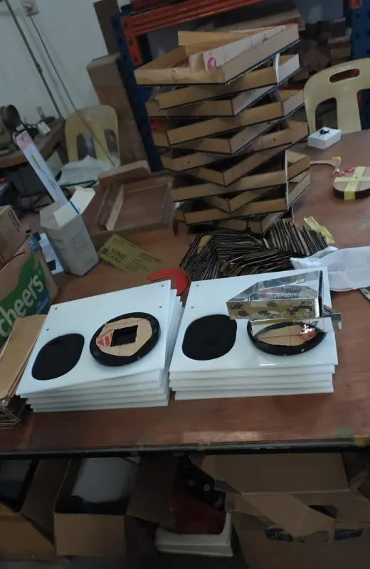 This is the pre production for acrylic braun counter display units before assembly