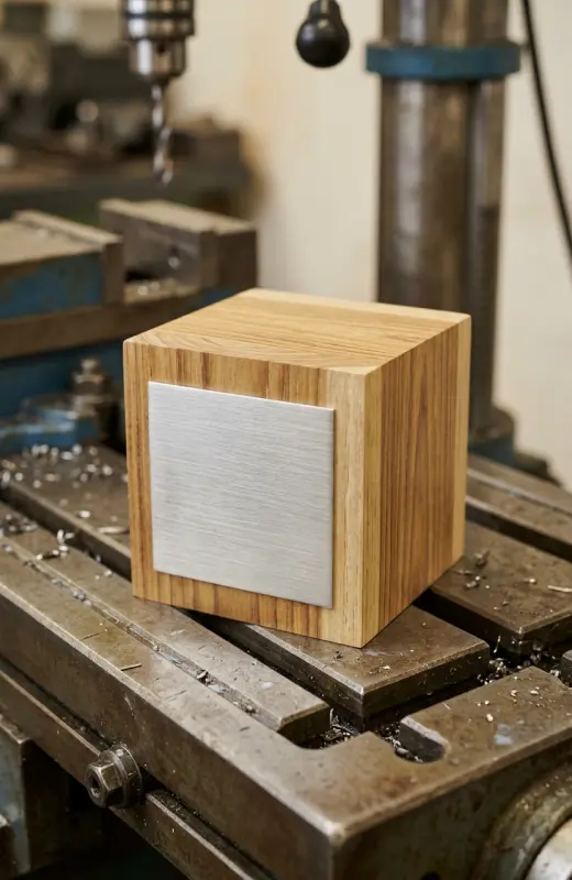 cubic form of wood base is suitable for any trophy presentation.