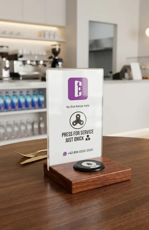 acrylic tabletop standee with wood base is an work of art to enhance the dining experience.