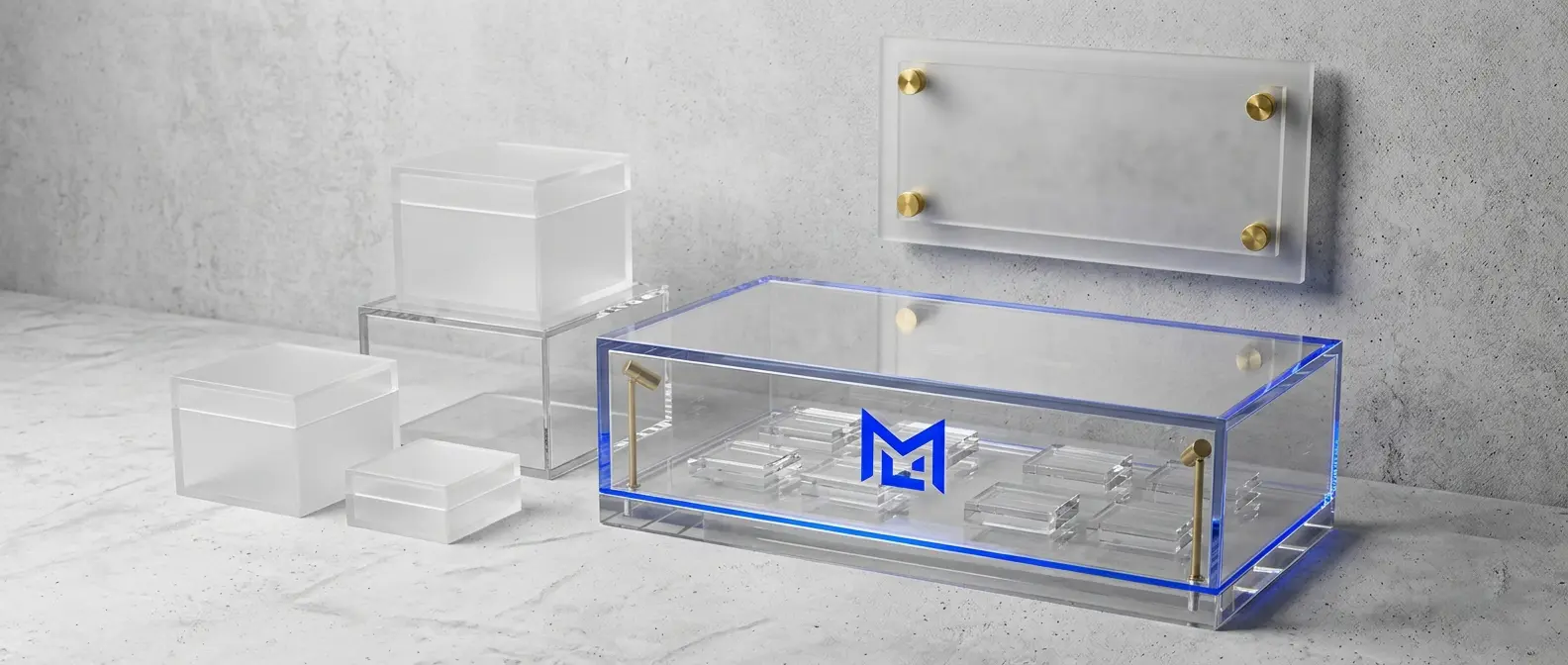 acrylic counter display unit, acrylic box, acrylic wall plaque and many more