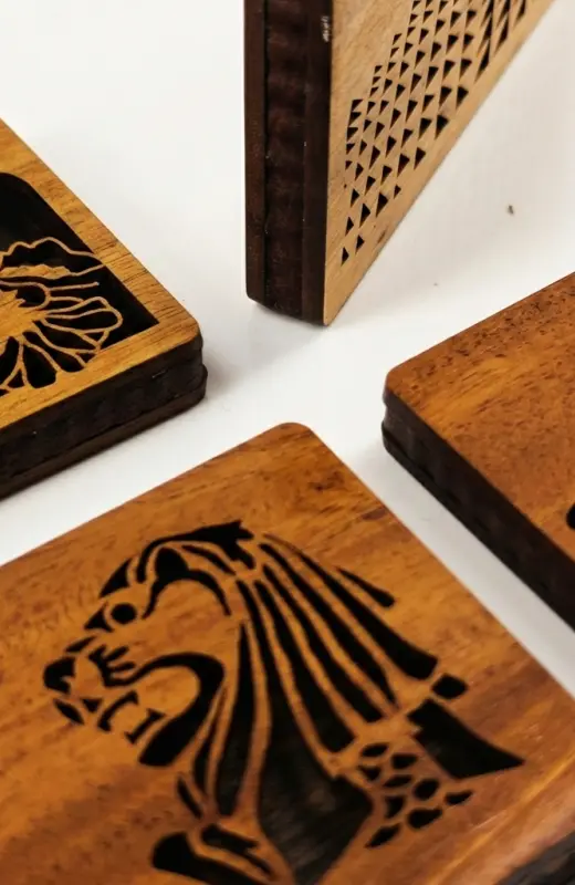 wood card holder is transformed using traditional material and fabrication method to modern art,