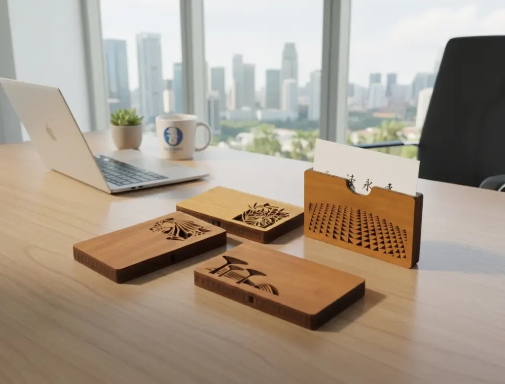 wood card holder is made for Singaporean or visitor to Singapore